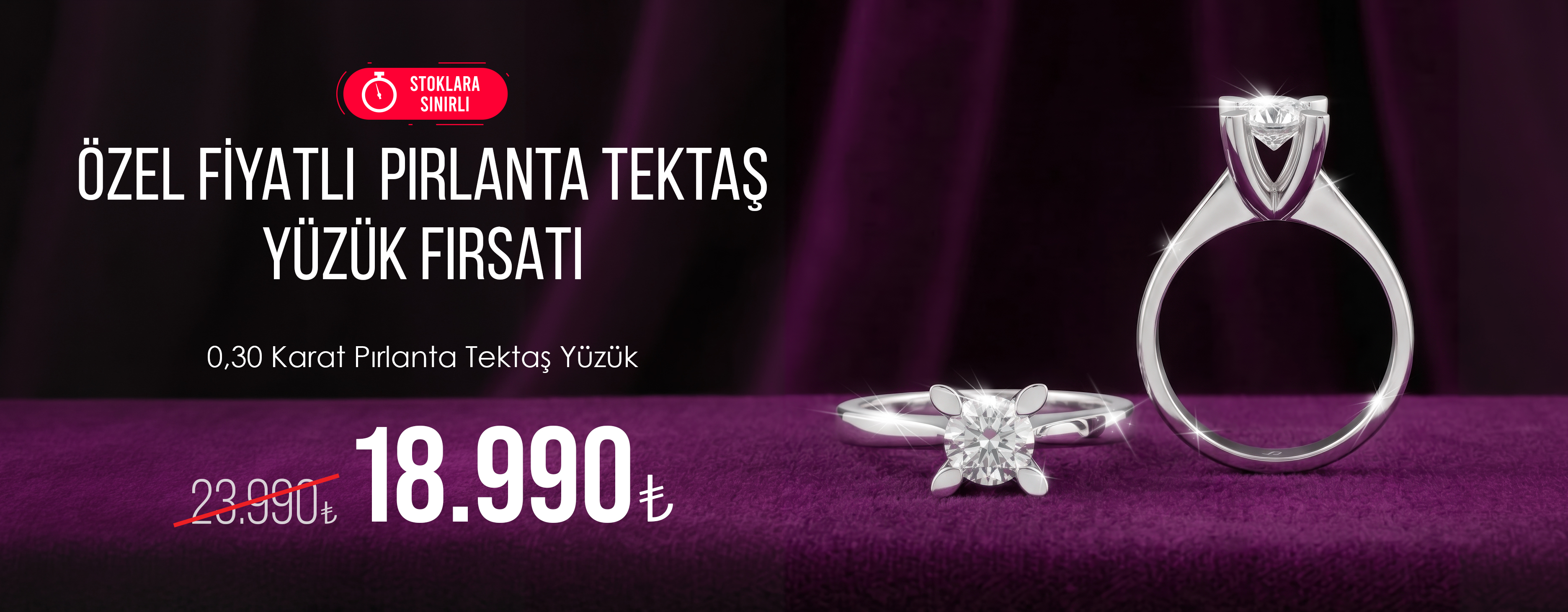 0,30 Karat Pırlanta Tektaş Yüzük Kampanyası