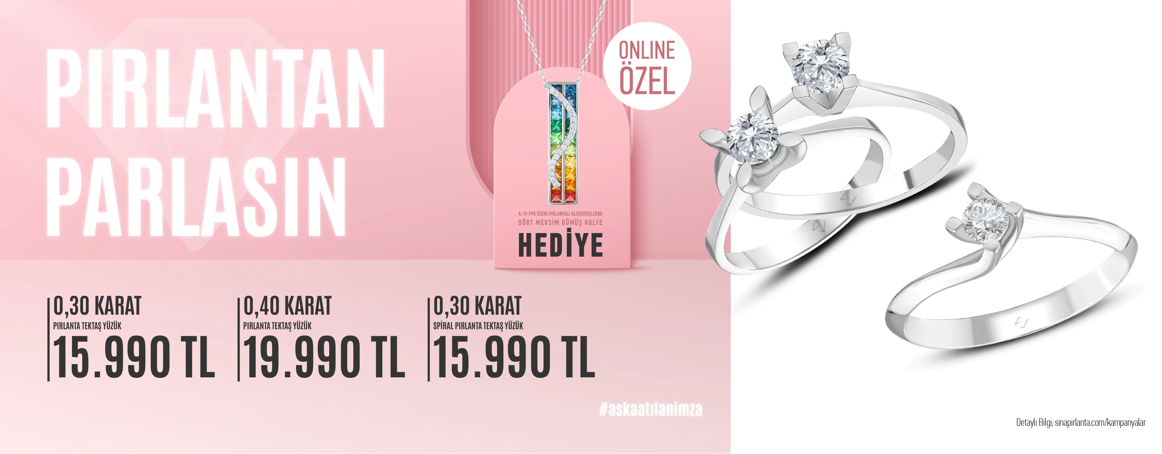 Sina Pırlanta 0,30, 0,40 Karat Tektaş Pırlanta Yüzük Kampanyası