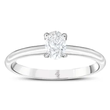 0,40 Karat Online Özel Oval Tektaş Pırlanta Yüzük