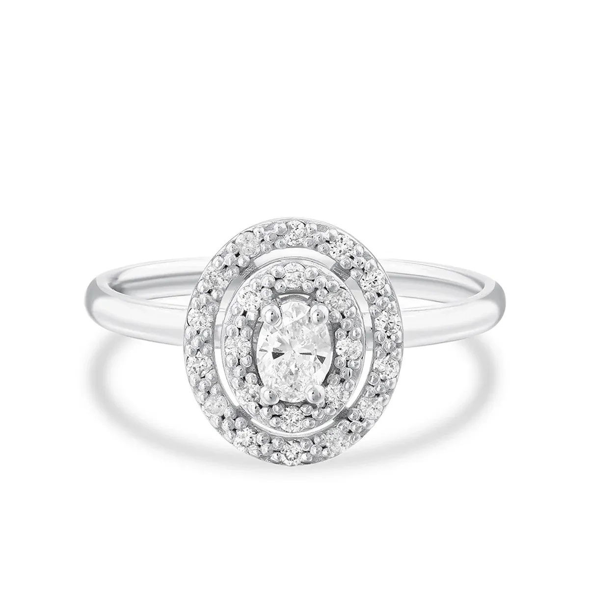0,35 Karat Pırlantalı Oval Yüzük