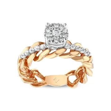 0,35 Karat Pırlantalı Trend Yüzük