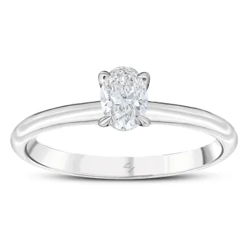 0,40 Karat Online Özel Oval Tektaş Pırlanta Yüzük