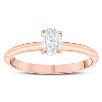 0,50 Karat Online Özel Oval Tektaş Pırlanta Yüzük