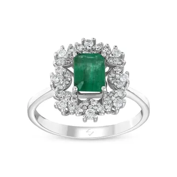 1,17 Karat Pırlantalı Renkli Taşlı Yüzük