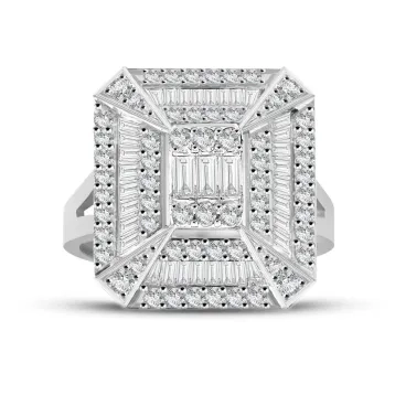 1,27 Karat Pırlantalı Baget Yüzük