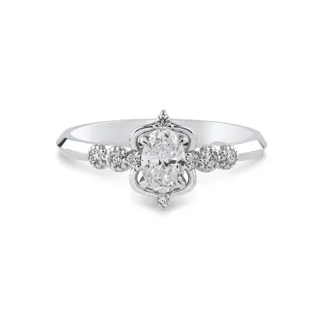0,40 Karat Oval Vintage Tektaş Pırlanta Yüzük