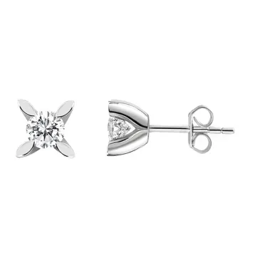 1 Karat Pırlanta Tektaş Küpe