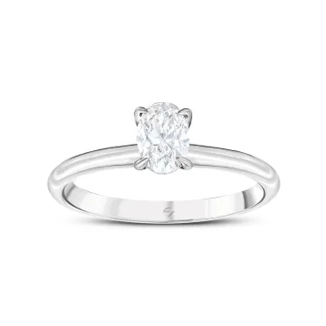 0,40 Karat Online Özel Oval Tektaş Pırlanta Yüzük