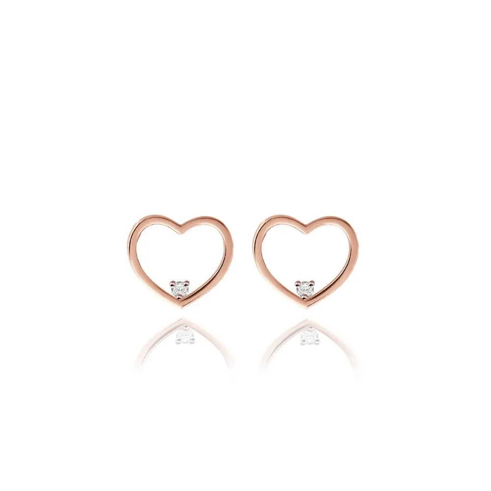 0,03 Karat Pırlanta Kalp Mini Set