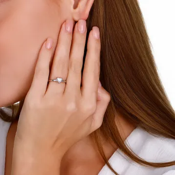 0,50 Karat Kalp Kesim Pırlanta Tektaş Yüzük