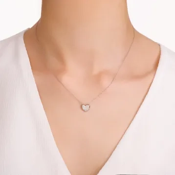 0,15 Karat Pırlanta Kalp Kolye