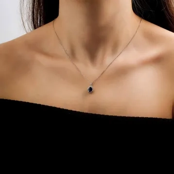 1,18 Toplam Karat Pırlantalı Renkli Taşlı Kolye