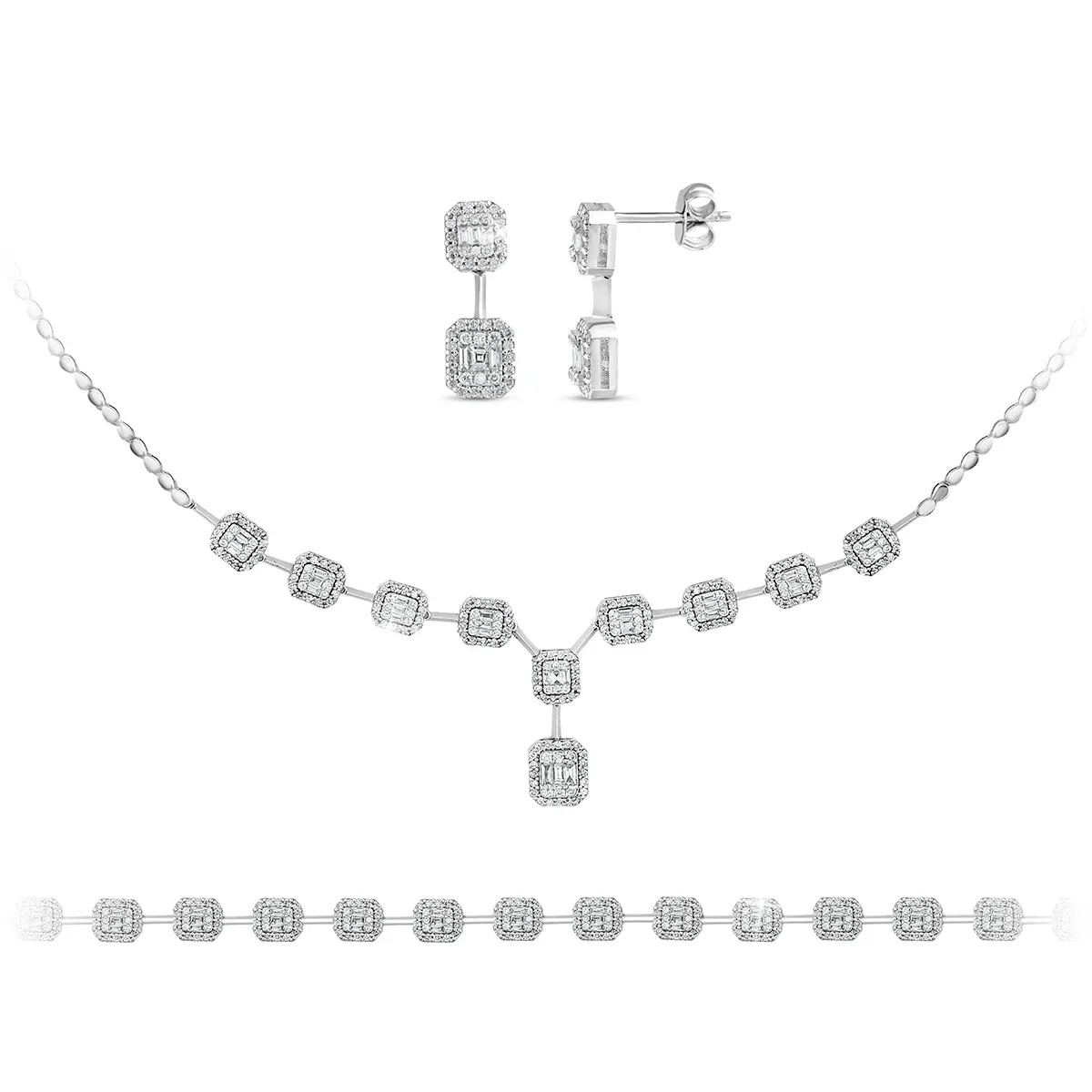 3,35 Karat Baget Pırlanta Set