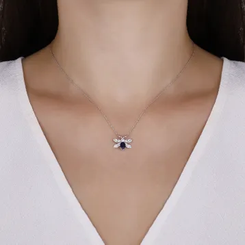 Online Özel 0,56 Karat Pırlantalı Tasarım Kolye