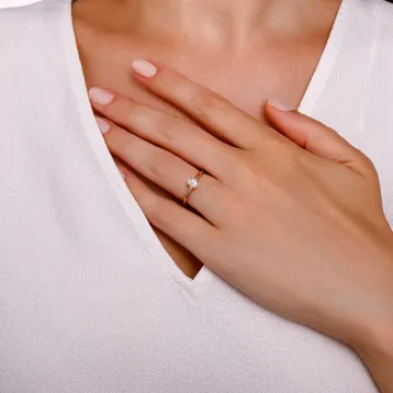 0,50 Karat Online Özel Oval Tektaş Pırlanta Yüzük