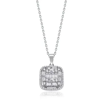 1,88 Karat Pırlantalı Baget Kolye