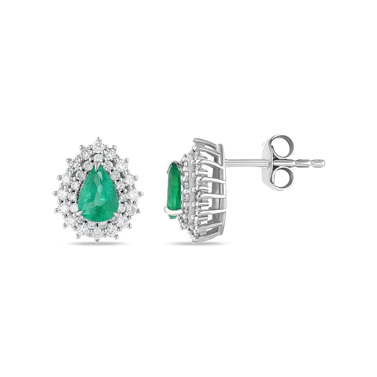 1,17 Karat Pırlantalı Renkli Taşlı Küpe