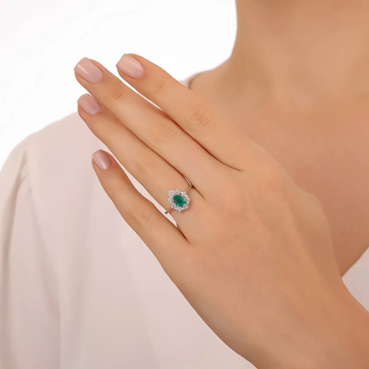 0,96 Karat Pırlantalı Renkli Taşlı Yüzük