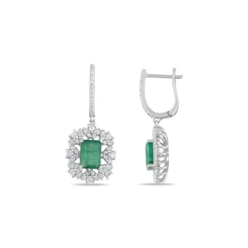 2,23 Karat Pırlantalı Renkli Taşlı Küpe
