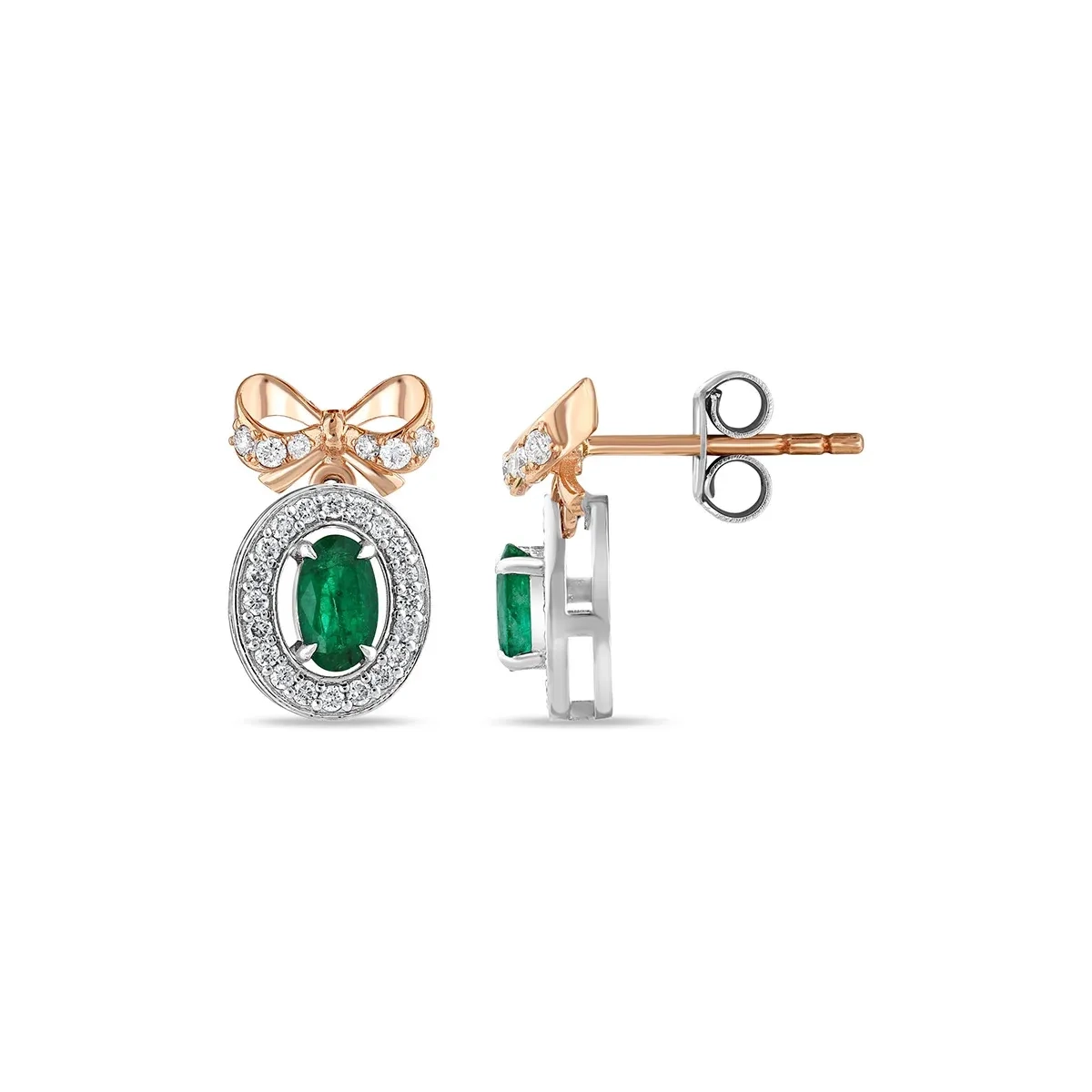 0,78 Karat Pırlantalı Renkli Taşlı Küpe