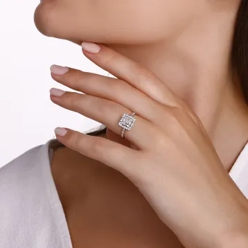 0,17 Karat Pırlanta Baget Yüzük